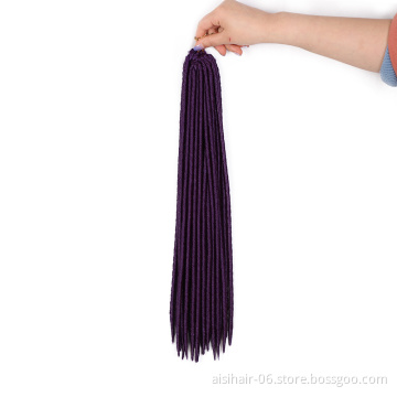 Aisi Hair New Design Popular Long Style Heat Resistant Synthetic Purple Dreadlocks Braid Hair Extensions For Black Women